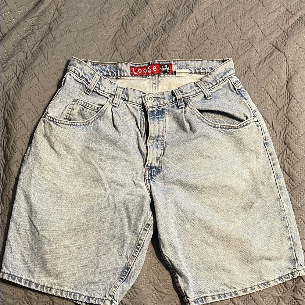 Loose Light Blue Denim Jean Shorts